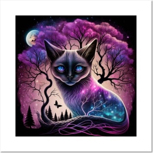 Creepy Birman Cat Posters and Art